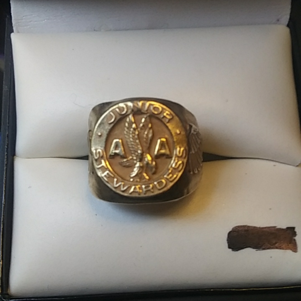 Vintage American Airlines Stewardess Ring Gem